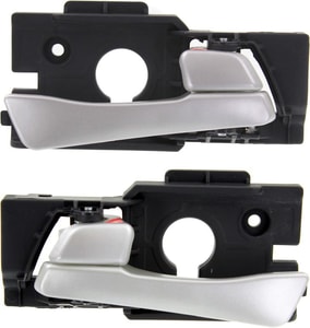 Front Interior Door Handle Pair/Set for 2012-2017 Hyundai Accent Hatchback/Sedan, High Gloss Silver Finish, Right Passenger and Left Driver Replacement