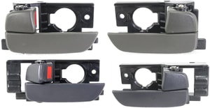 Front and Rear Door Handle Pair/Set for 2006-2011 Hyundai Accent, Right Passenger and Left Driver, Inside, Gray (Brown), Sedan - Replacement
