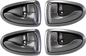 Front and Rear Door Handle Pair/Set for Hyundai Accent 2000-2006, Right Passenger and Left Driver, Inside, Gray, Replacement