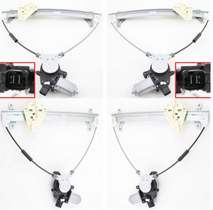 Front Window Regulator Pair/Set for Honda Accord 2003-2007, Right Passenger and Left Driver, Power, with Motor, Coupe, Replacement