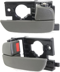 Rear Interior Door Handle Pair/Set for Hyundai Accent 2006-2011, Right Passenger and Left Driver, Gray (Brown) Replacement