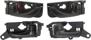 Front and Rear Door Handle Pair/Set for 2008-2010 Hyundai Sonata, Right Passenger and Left Driver Side, Textured Black, Inside Handles, Replacement Pair/Set 