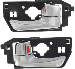 Rear Interior Door Handle Pair/Set for Hyundai Sonata 2008-2010, Right Passenger and Left Driver, Chrome Replacement