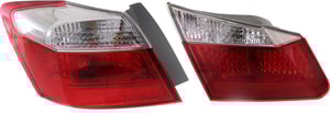 Tail Light for Honda Accord 2013-2015, Left Driver Side, Inner and Outer, Clear & Red Lens Replacement Set