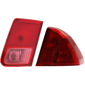 Tail Light Assembly Set for 2001-2002 Honda Civic Sedan, Right Passenger Side, Inner and Outer, Replacement