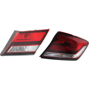 Tail Light Assembly Set for Honda Civic Sedan 2013-2015, Right Passenger Inner and Outer, Replacement