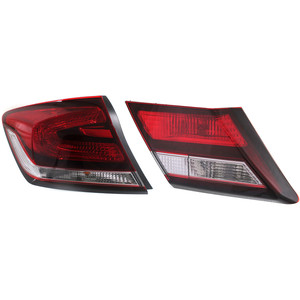 Tail Light Set for 2013-2015 Honda Civic Sedan, Inner and Outer, Halogen, Left Driver Side Replacement