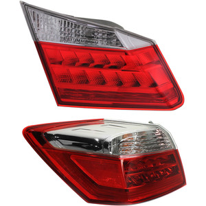 Tail Light Set for 2013-2015 Honda Accord Sedan, Left Driver Inner and Outer, LED Replacement