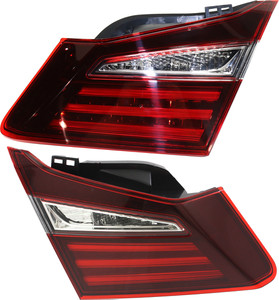 Tail Light Assembly for 2016-2017 Honda Accord Sedan, Inner, Right Passenger and Left Driver, Excluding Hybrid Models, Replacement Pair/Set