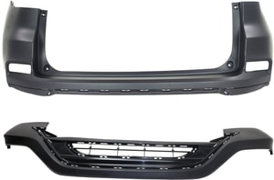 Front and Rear Lower Textured Bumper Cover Set for 2015-2016 Honda CR-V - Replacement