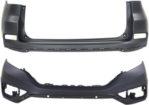 Front and Rear Bumper Cover Set for 2015-2016 Honda CR-V, Upper, Primed (Ready to Paint), Replacement