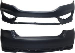 Front and Rear Bumper Cover Set for 2016-2017 Honda Accord Sedan, Primed (Ready to Paint), Suitable for EX/EX-L 4 Cylinder/LX Models, Replacement