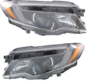 Headlight Assembly Pair/Set for Honda Passport 2019-2021, Pilot 2016-2022, Ridgeline 2017-2020, Right Passenger and Left Driver, LED with Auto Dimming, Halogen High Beam, Replacement