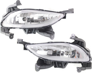 Front Fog Light Assembly for 2014 Hyundai Sonata, Right Passenger and Left Driver Sides, Excluding Hybrid Model, Replacement Pair/Set