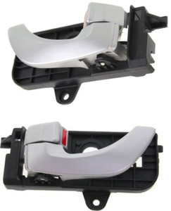 Front Interior Door Handle Pair/Set for 2006-2007 Hyundai Sonata, Right Passenger and Left Driver, Painted Silver Replacement