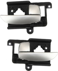 Front or Rear Interior Door Handle Pair/Set for Hyundai Elantra 2007-2010 Sedan, Painted Silver Lever, Right Passenger and Left Driver, Replacement