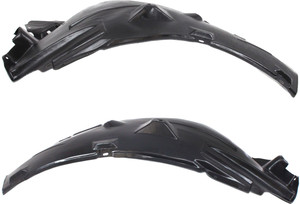 Front Fender Liner Pair/Set for Infiniti G37 2008-2013, Right Passenger and Left Driver Side, Rear Section, Suitable w/ or w/o Premium Package, for Convertible/Coupe Models, Replacement