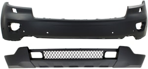 Front Bumper Cover for Jeep Grand Cherokee 2011-2013, Upper and Lower Set of 2, Primed (Ready to Paint), Excludes SRT/SRT8 Models, Replacement Set