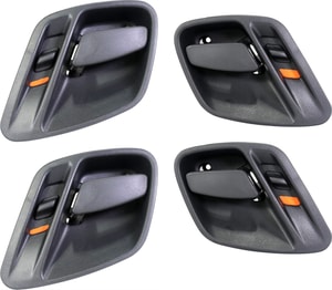 Front and Rear Inside Door Handle Pair/Set for Jeep Grand Cherokee 1999-2004, Right Passenger and Left Driver, Pair/Set of 4, Black (Agate) Replacement