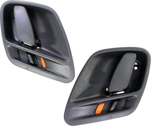 Front Door Handle Pair/Set for Jeep Grand Cherokee 1999-2004, Inside, Right Passenger and Left Driver, Black (Agate), Also Fits Rear, Replacement