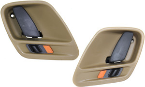 Front Door Handle Pair/Set for Jeep Grand Cherokee 1999-2004, Right Passenger and Left Driver, Inside, Brown (Camel) Fits Rear, Replacement