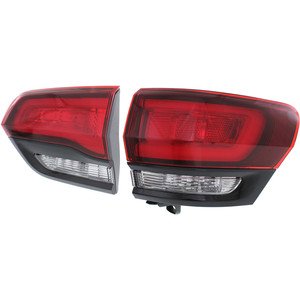 Tail Light Assembly Set for Jeep Grand Cherokee 2014-2021, Right Passenger, Inner and Outer, Halogen, Suitable for SRT/Trackhawk Models, Replacement