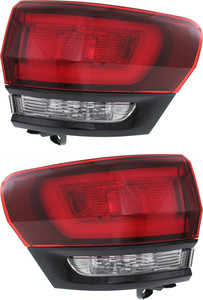 Pair/Set - Tail Light Assembly for Jeep Grand Cherokee 2014-2021, Right Passenger and Left Driver, Outer with Black Bezel, Compatible with SRT/Trackhawk Models, Replacement