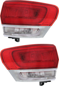Pair/Set - Tail Light Assembly for 2014-2022 Jeep Grand Cherokee WK, Right Passenger and Left Driver, Outer, Excludes SRT/Trailhawk/Trackhawk Models, with Chrome Trim Replacement