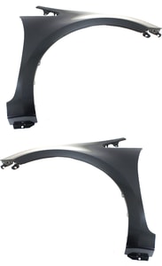Front Fender Pair/Set for 2012-2017 KIA RIO, Right Passenger and Left Driver, Primed (Ready to Paint), Hatchback/Sedan, Steel Replacement