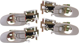 Interior Door Handle Pair/Set for Kia Sephia (1998-2001) / Spectra (2000-2002), Front or Rear, Right Passenger and Left Driver, Beige, Pair/Set of 4 Replacement