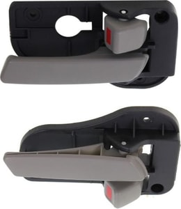 Front Door Handle Pair/Set for Kia Rondo 2007-2012, Inside, Right Passenger and Left Driver, Gray, without Chrome, Rear Replacement