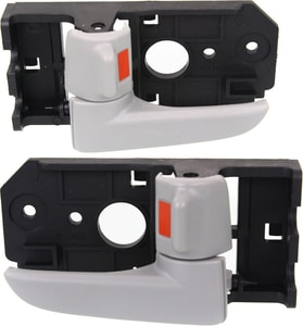 Front Door Handle Pair/Set for Kia Spectra/Spectra5 2004-2009, Interior, Light Gray, Plastic, Right Passenger and Left Driver Replacement