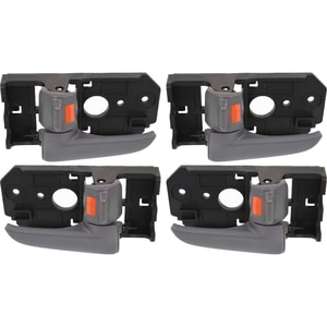 Front and Rear Door Handle Pair/Set for KIA Spectra 2004-2009, Right Passenger and Left Driver, Gray, Plastic Replacement