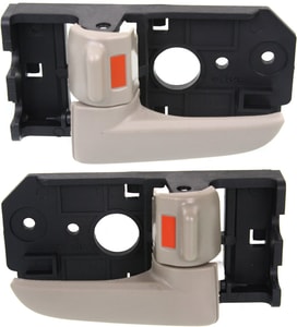 Front Door Handle Pair/Set for Kia Spectra/Spectra5 2004-2009, Inside, Right Passenger and Left Driver, Beige, Plastic (Equivalent to Rear), Replacement