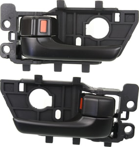Front Door Handle Pair/Set for Kia Forte / Forte Koup 2010-2013, Right Passenger and Left Driver, Inside, All Black, Primed (Ready to Paint), Plastic, Replacement
