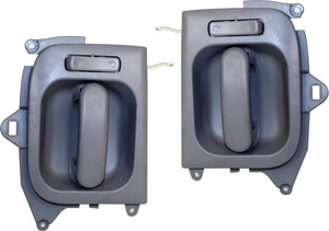 Rear Interior Door Handle Pair/Set for Kia Sedona 2002-2005, Includes Right Passenger and Left Driver, Gray Replacement