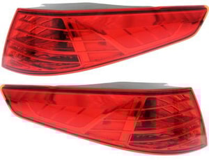 Pair/Set - Outer Tail Light Assembly for Kia Optima 2011-2013, Right Passenger and Left Driver, Bulb Type, Suitable for USA Built Vehicle, Excludes Hybrid Model, Replacement