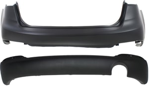 Rear Bumper Cover Set for Kia Forte 2014-2016, Set of 2 Upper and Lower Covers for EX/SX Models - Replacement 
