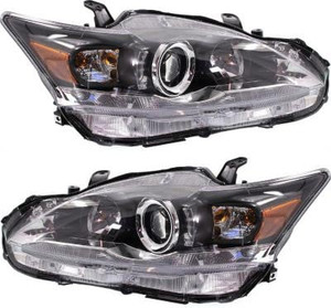 Headlight Assembly for Lexus CT200H 2011-2017, Right Passenger and Left Driver, Halogen, Replacement Pair/Set