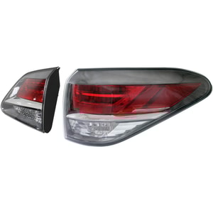Tail Light Assembly Set for Lexus RX350/RX450H, Right Passenger Side, Inner and Outer, Halogen, for 2013-2015 Canada Built Vehicle, Replacement
