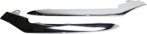 Front Bumper Molding Pair/Set for Mercedes-Benz E-Class (2014-2016), Right Passenger and Left Driver, Chrome, with AMG Styling Package, Sedan 2014/Wagon, Excludes E63 Model, Replacement