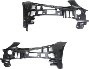 Front Bumper Support Pair/Set for Mercedes-Benz C-Class (2015-2018), Right Passenger & Left Driver, Upper Cover, Plastic, Excluding C63, Fits 2015-2016 Sedan & 2017 Coupe - Replacement