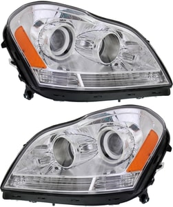 Headlight Assembly for Mercedes-Benz GL-Class 2007-2012, Right Passenger and Left Driver, Halogen, Replacement Pair/Set