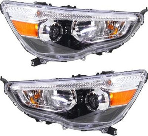 Headlight Assembly Pair/Set for Mitsubishi Outlander Sport/RVR 2011-2019, Right Passenger and Left Driver, Halogen, Excludes SE Model, Replacement