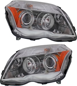 Headlight Assembly for Mercedes-Benz GLK350 2010-2012, Right Passenger and Left Driver, Halogen, Replacement Pair/Set
