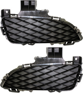 Pair/Set - Front Fog Light Cover for 2004-2006 Mazda Mazda 3 Sedan, Right Passenger and Left Driver, Standard Type, Primed (Ready to Paint) - Replacement Set