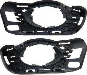 Front Fog Light Molding Pair/Set for Mercedes-Benz C-Class 2008-2011, Right Passenger and Left Driver, Textured Black, without AMG Package, with Sport Package and Bi-Xenon Headlights Replacement