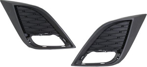 Front Fog Light Molding Pair/Set for 2010-2011 Mazda Mazda 3, Right Passenger and Left Driver, Primed (Ready to Paint), Compatible with 2.0L/2.5L Engine, Replacement