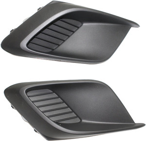 Front Fog Light Cover Pair/Set for Mazda 3 Sport/Mazda 3 2014-2016, Right Passenger and Left Driver, Textured Black Replacement