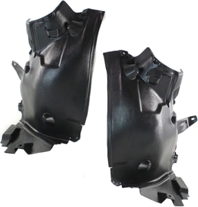 Front Fender Liner Pair/Set for Mercedes-Benz C-Class 2008-2011, Right Passenger and Left Driver, Rear Section Replacement